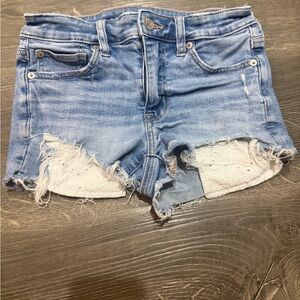 American Eagle Outfitters Light Blue Distressed Jean Shorts